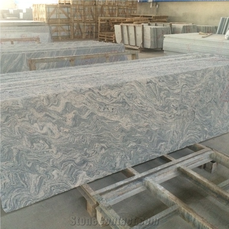 Polished Silver Grey Clouds Granite Countertop