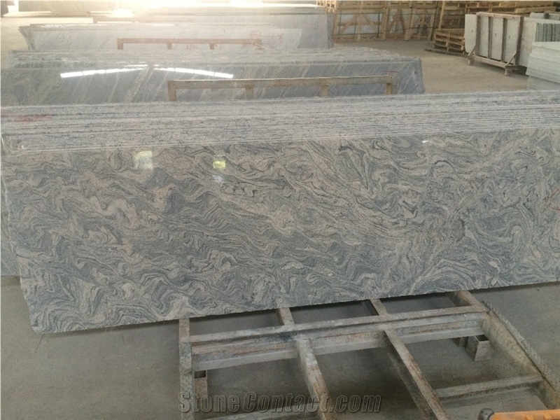 Polished Silver Grey Clouds Granite Countertop