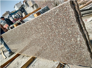 Polished Zhangpu Shrimp Red Granite Slabs