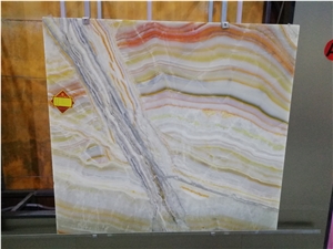 Rainbow White Jade Onyx Onix Slab Wall Covering
