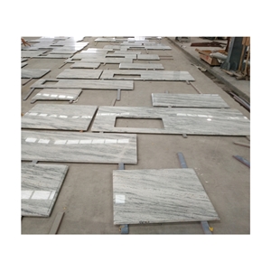River White Granite Perimeter Peninsula Countertop