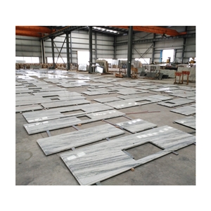 River White Granite Perimeter Peninsula Countertop
