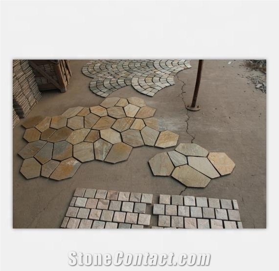 Slate Flagstone Interlocking Floor Tiles