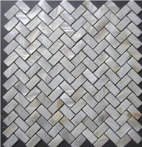 White Pearl Natural Sea Shell Mini Brick Mosaic