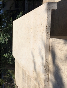 Ivory Cross Cut Travertine Dropface Pool Coping