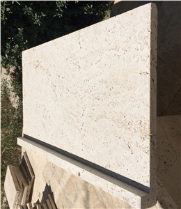 Ivory Cross Cut Travertine Dropface Pool Coping