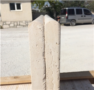 Ivory Cross Cut Travertine Honed Bullnose Pool Coping