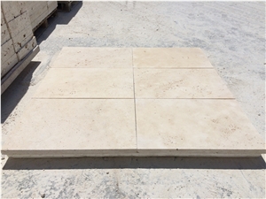 Ivory Cross Cut Travertine Tumbled Pool Pavers