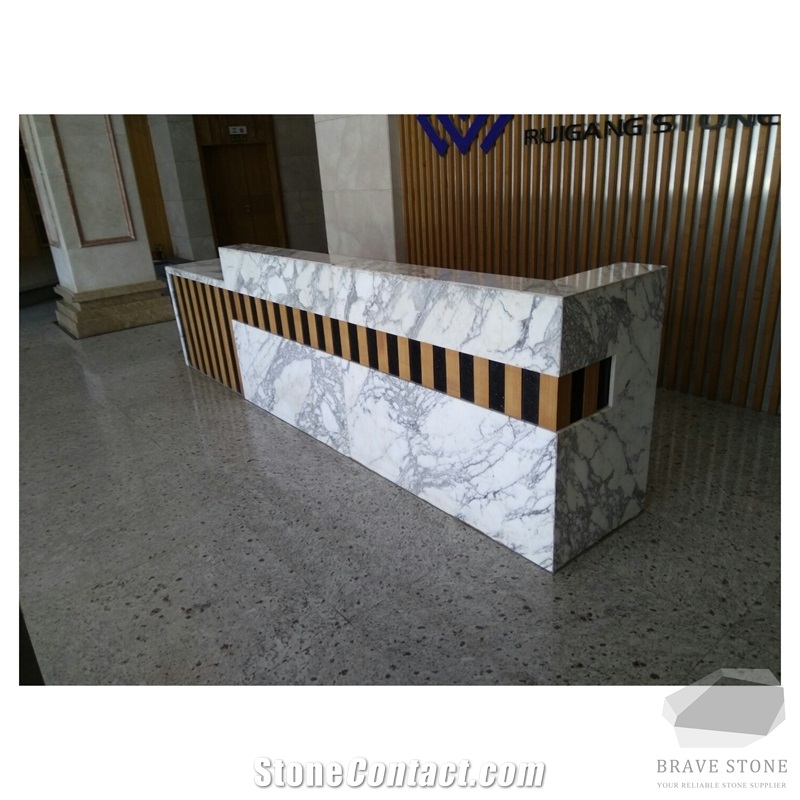 Arabescato Marble Reception Countertops