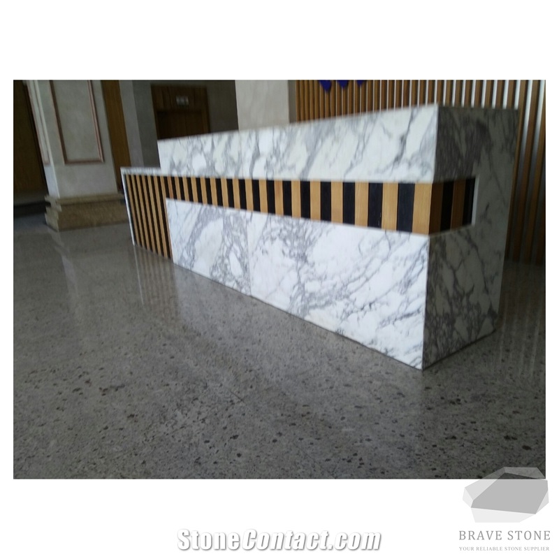 Arabescato Marble Reception Countertops