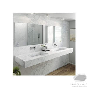 Carrara White Marble Vanity and Countertop