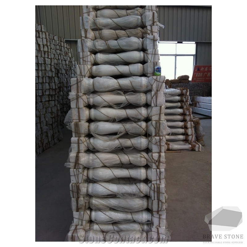 Guangxi White Marble Railing Balusters