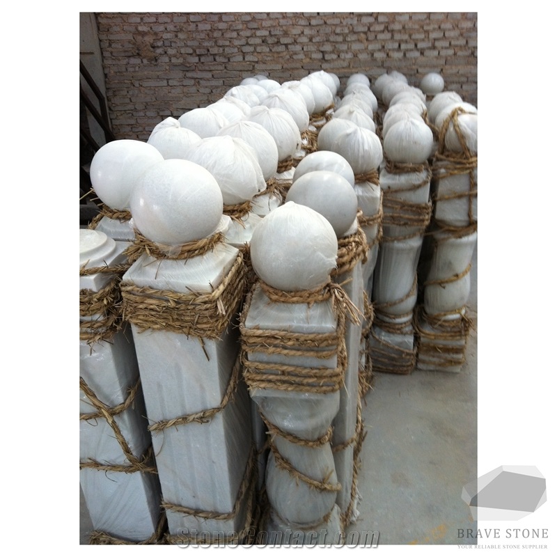 Guangxi White Marble Railing Balusters