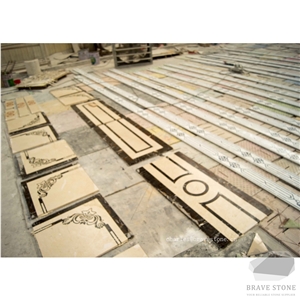 Marble Waterjet Medallion Threshold Doorsill