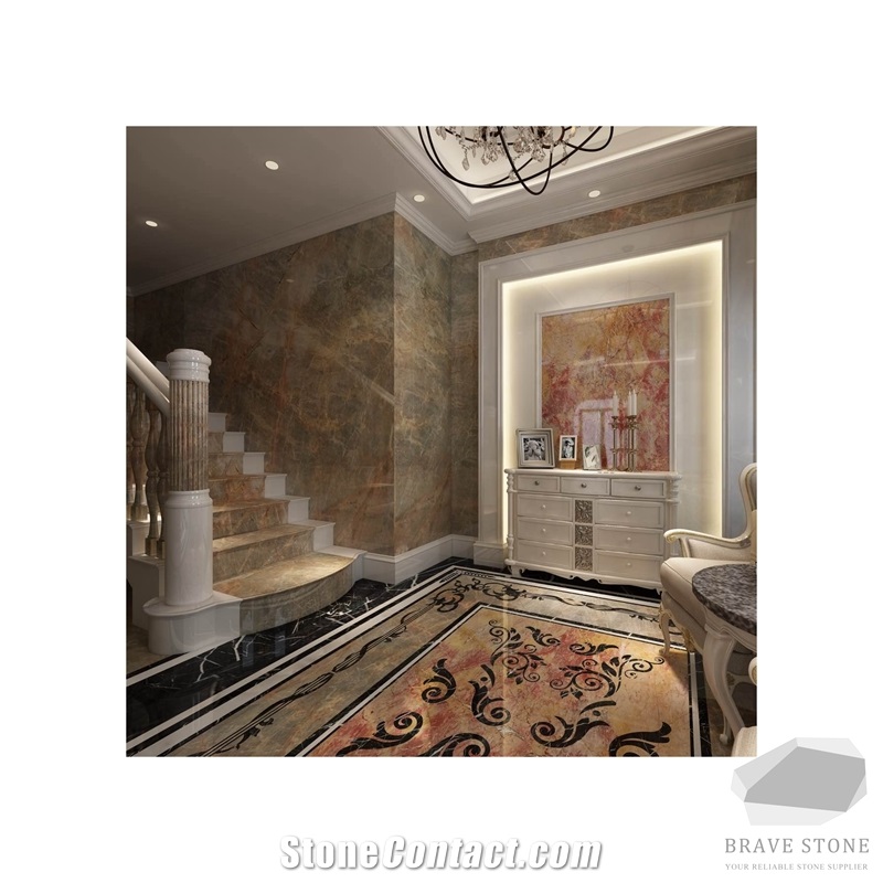 Van Gogh Emperor Marble Fireplace