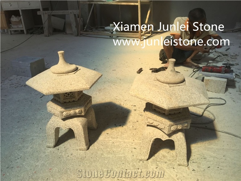 Stone Lamp/White Granite Japanese Lantern/Yellow Granite Lantern