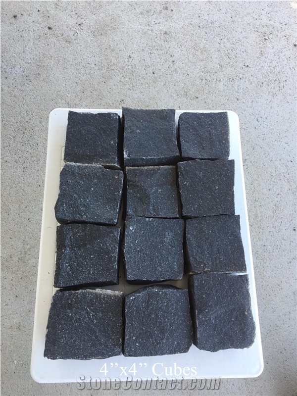 Black Basalt 10x10x5cm Cobble Stone