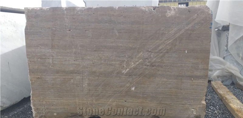 Silver Grey Travertine Block, Iran Silver Travertine