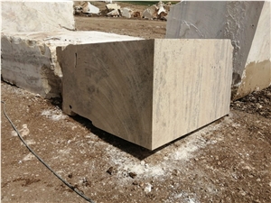 Roman Travertine Striato Light, Light Silver Travertine Blocks