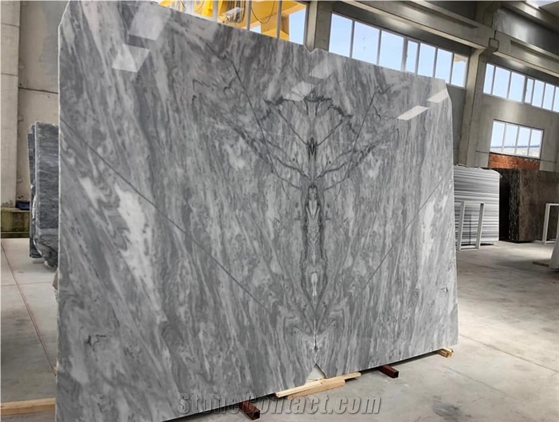 Silver Marble Lines Slabs & Tiles, Turkey Silver Marble
