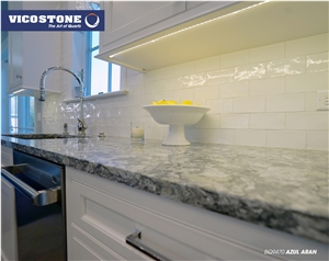 Kitchen Countertop Vicostone Bq9470 Azul Aran