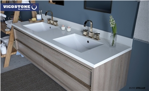 Quartz Bathroom Countertop Vicostone Bs390 Stellar
