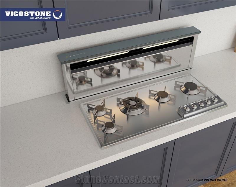 Quartz Countertop Vicostone Bc190 Sparkling White