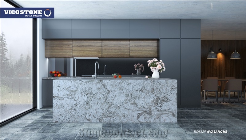 Quartz Countertop Vicostone Bq8829 Avalanche