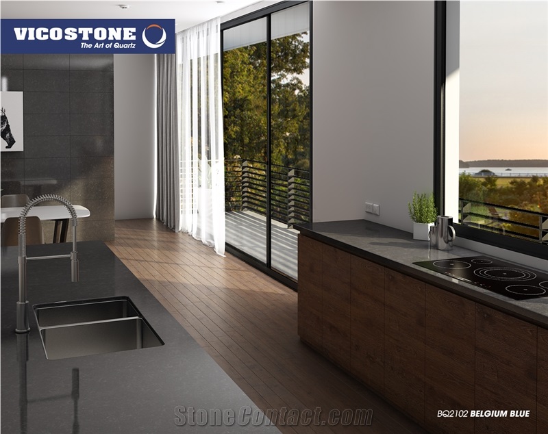 Quartz Countertop Vicotone Bq2102 Belgium Blue