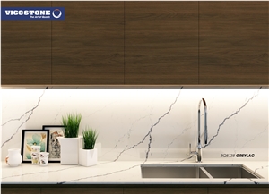 Quartz Kitchen Countertop Vicostone Bq8738 Greylac