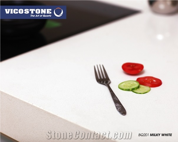 Vicostone Bq201 Milky White Quartz Slab