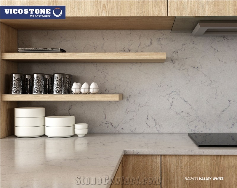 Vicostone Bq2600 Valley White Quartz Countertop