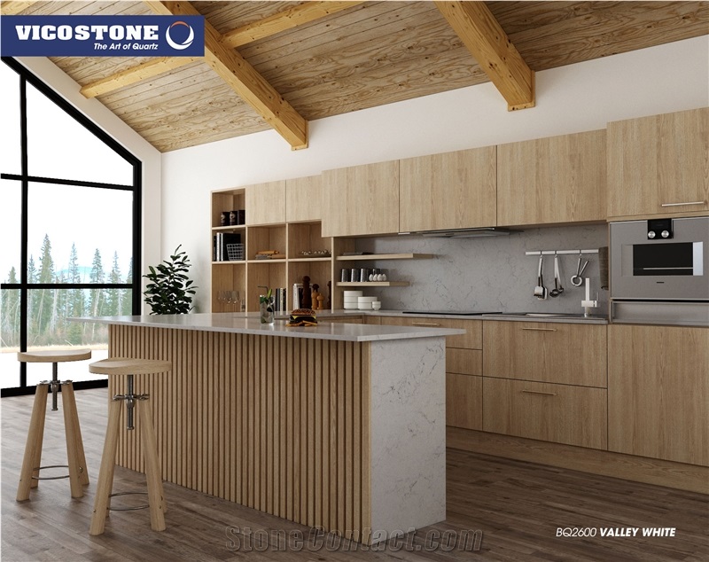 Vicostone Bq2600 Valley White Quartz Countertop