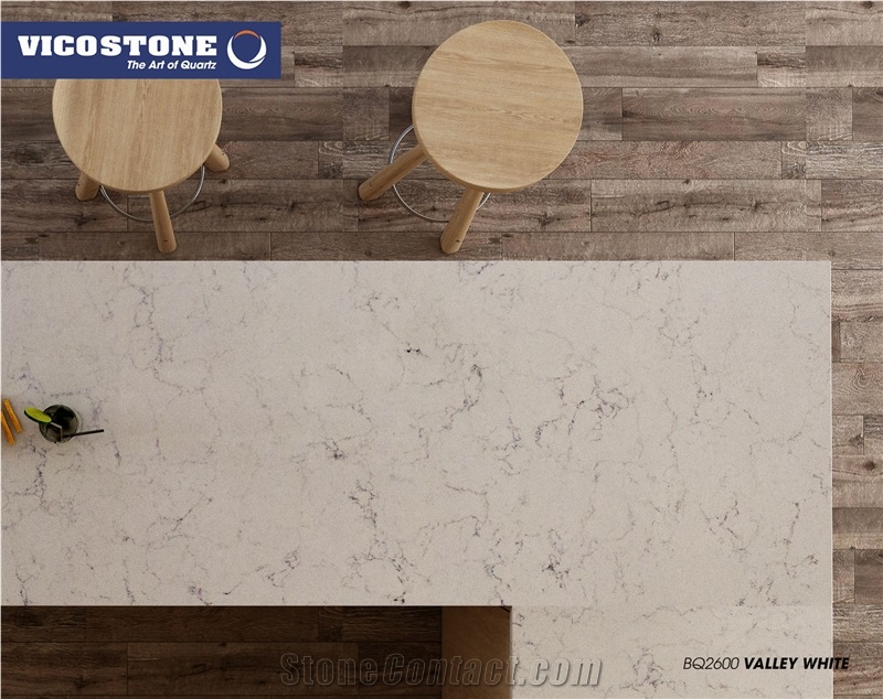 Vicostone Bq2600 Valley White Quartz Countertop