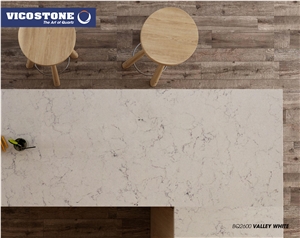 Vicostone Bq2600 Valley White Quartz Countertop