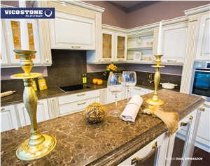Vicostone Bq8560 Dark Emparador Quartz Countertop
