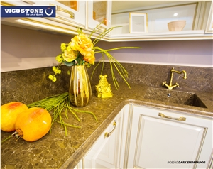 Vicostone Bq8560 Dark Emparador Quartz Countertop