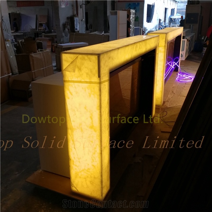 Modern Translucent Artificial Marble Bar Counter