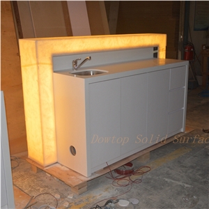 Modern Translucent Artificial Marble Bar Counter