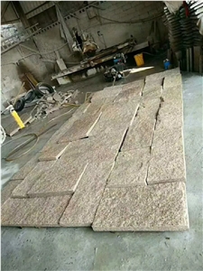 Beige Granite Nature Split Mushroom Stone Wall