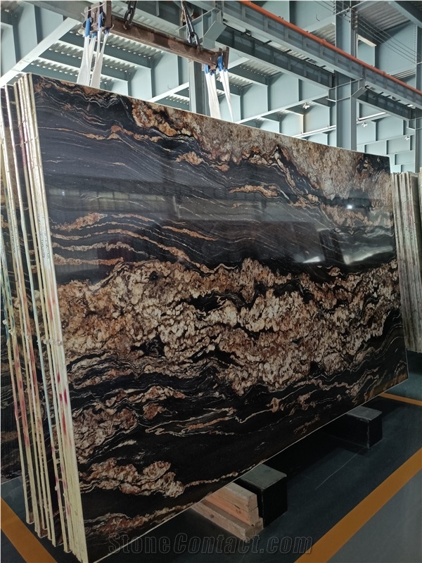 Black Fusion Granite Slab