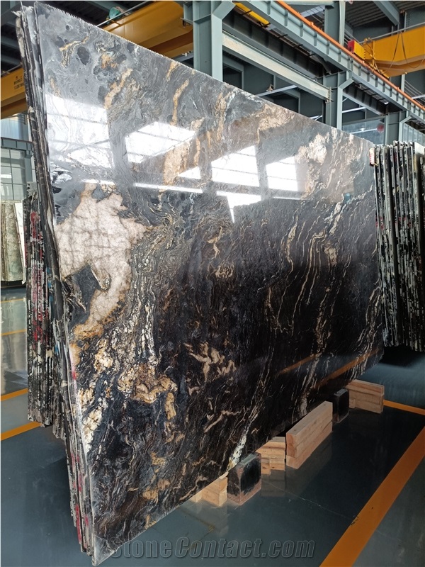 Black Fusion Granite Slab