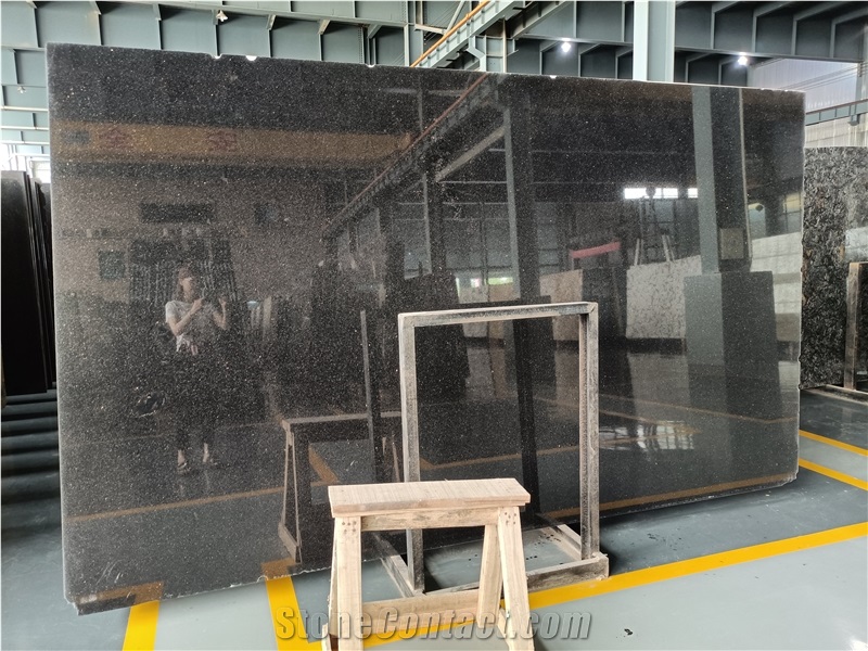 Black Galaxy Granite Slab in Stock for Sale