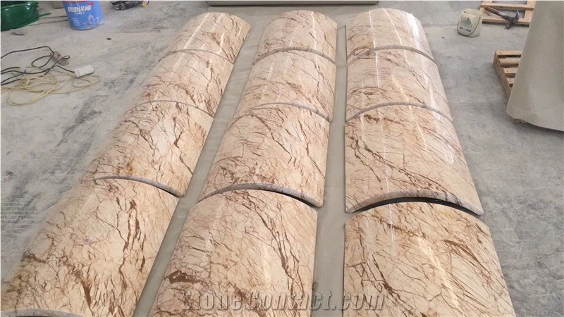 Curve Beige Marble Covers for Hollow Column
