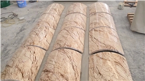 Curve Beige Marble Covers for Hollow Column