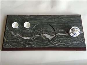 Eco-Friendly Green Jade Marble Tea Tray