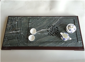 Eco-Friendly Green Jade Marble Tea Tray