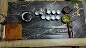 Eco-Friendly Green Jade Marble Tea Tray
