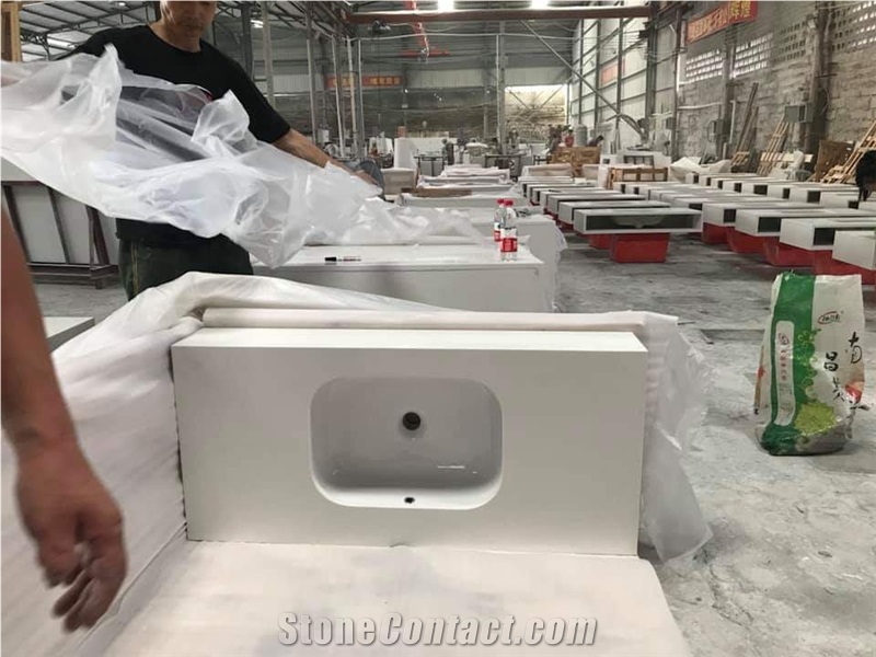 Engineered Quartz Vanity Tops for Hotel Projects