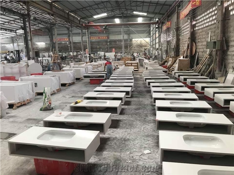 Engineered Quartz Vanity Tops for Hotel Projects